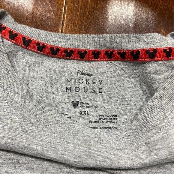 Disney Mickey Mouse Cartoon Felt Cotton Grey T-Shirt Women's Size XXL - Picture 7 of 7
